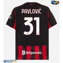Moški Nogometni dresi AC Milan Strahinja Pavlovic #31 Domači 2025-26 Kratek Rokav